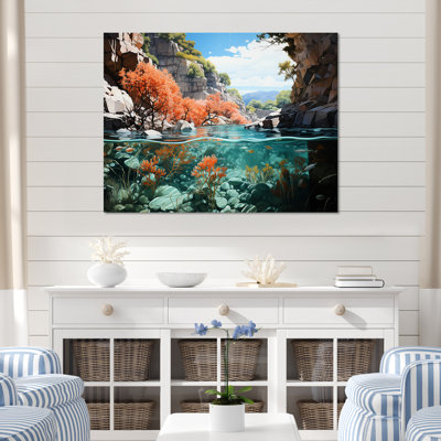 Corail et anémone «I» sur toile