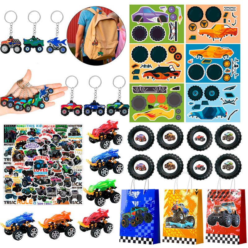 «Monster Truck Favors», ensemble de 110 mini cadeaux tout-en-un