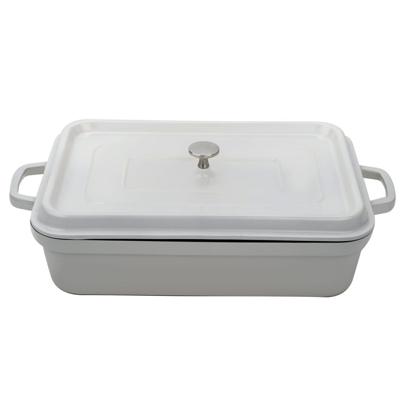 G.E.T. Heiss 7.5 Quarts Non-Stick Aluminum Rectangle Roasting Pan, White