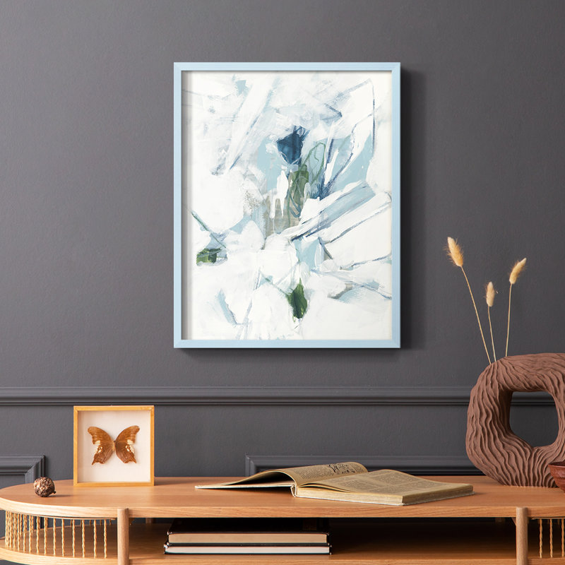 Ice Cavern IV, reproduction encadrée - bois massif, Bleu, H 10 po x l 8 po