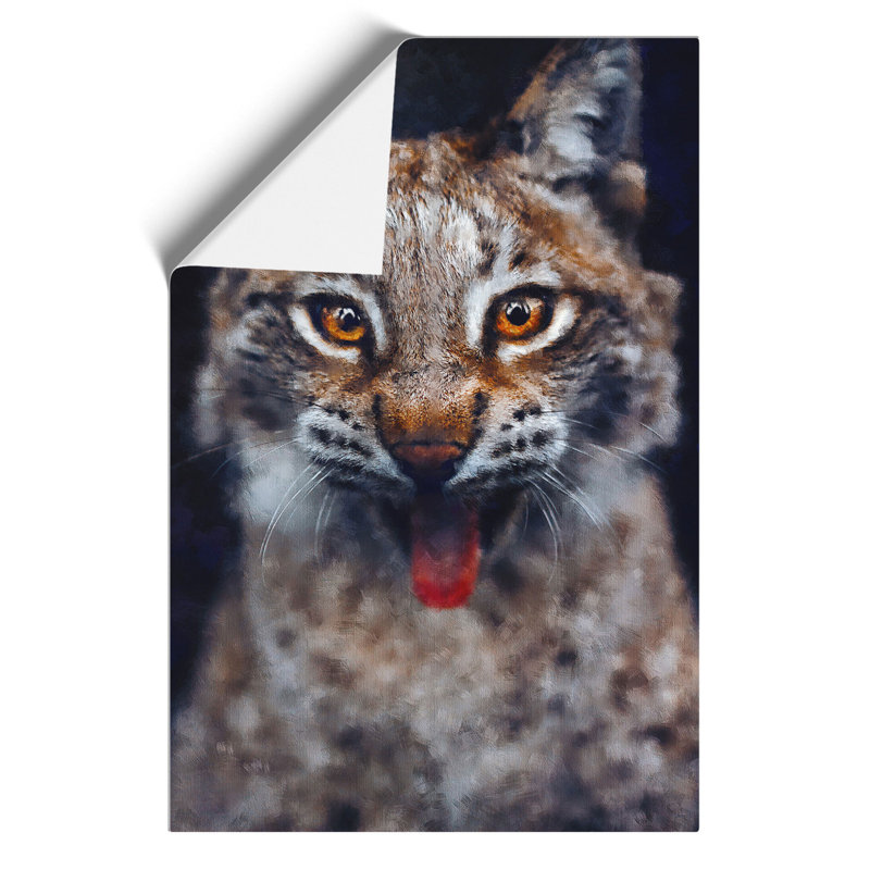 Lynx Cat Painting - Frameless Print, 59cm H x 42cm W x 0.1cm D