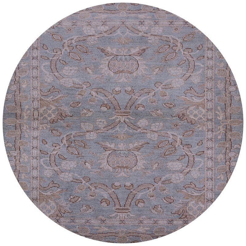 Tapis oriental bleu / brun Bartisan, Rond 3 pi