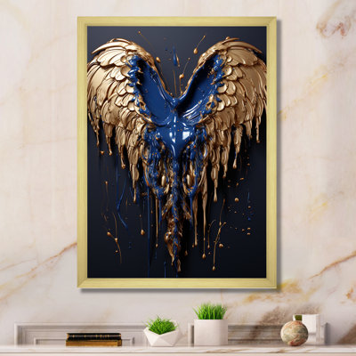 Art mural ailes d'ange III bleu royal et fantaisie