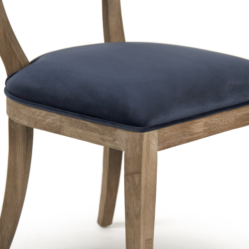 Gambrell 19'' H Velvet Upholstered Side Chair, Blue Velvet