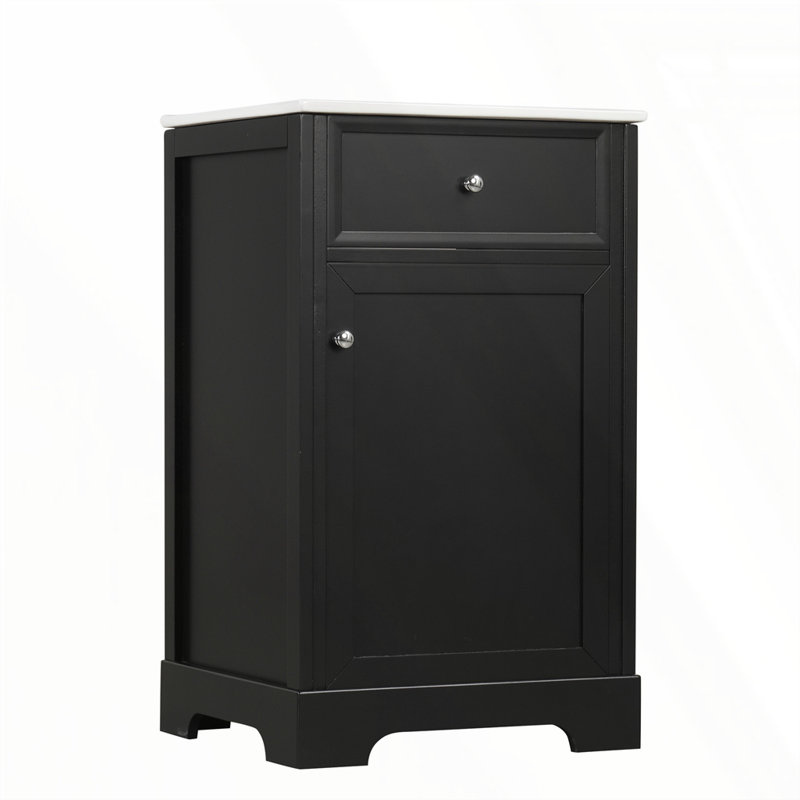 Meuble-lavabo de 20 po avec lavabo, Noir