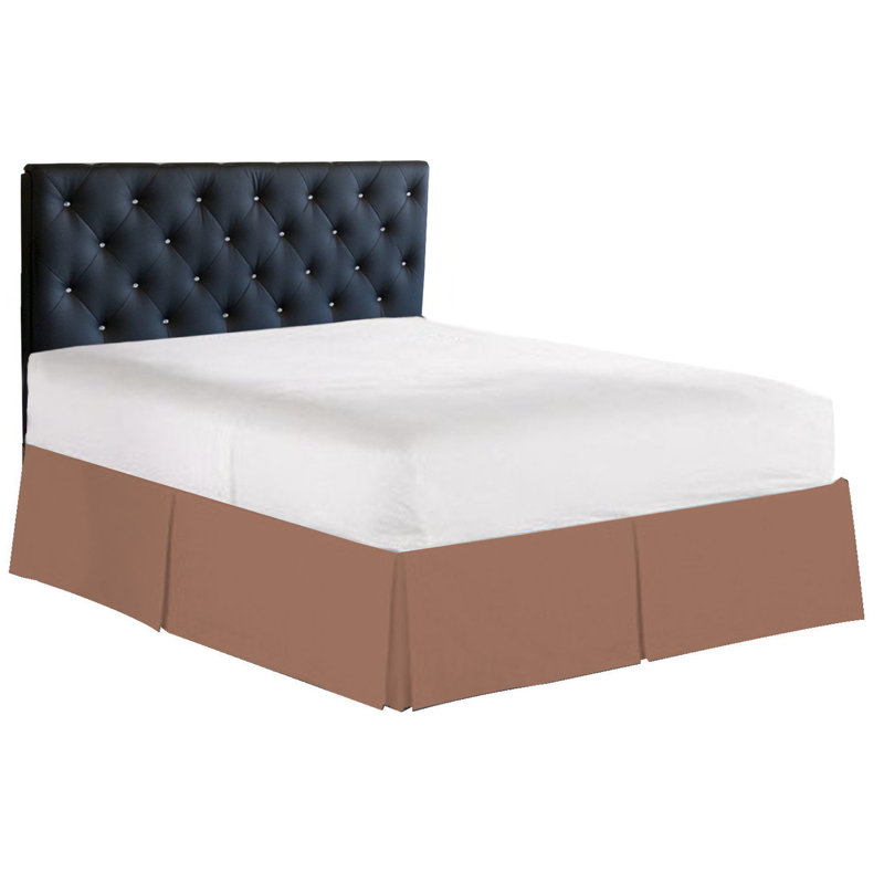 Jupe de lit sur mesure en microfibre à densité de tissage 1500, Très grand lit, Taupe