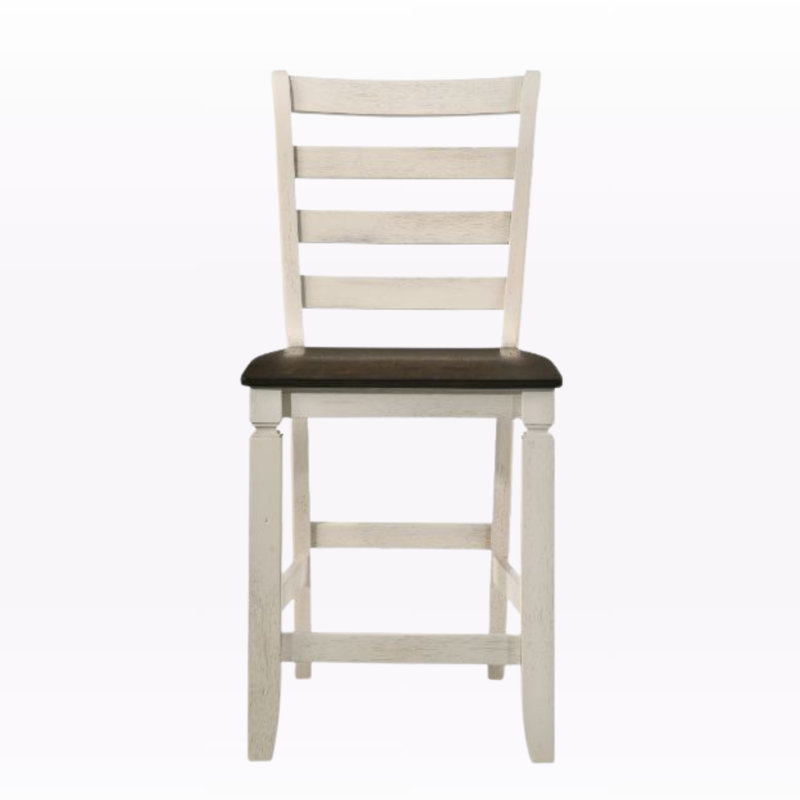 Chaises de hauteur de comptoir Hearth (ensemble de 2), chêne et blanc antique