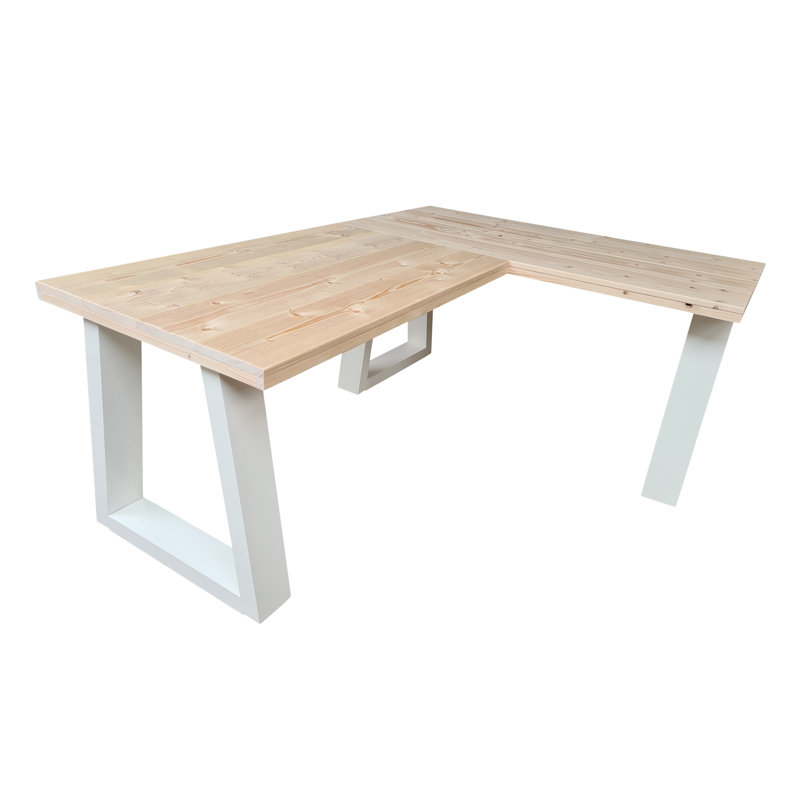 Miraloma L-Shaped Solid Wood Top Writing Desk, 75cm H x 200cm W x 150cm D, Left