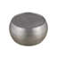 Table basse ronde de 32 pouces, style campagne moderne, aluminium martelé à la main avec finition argentée