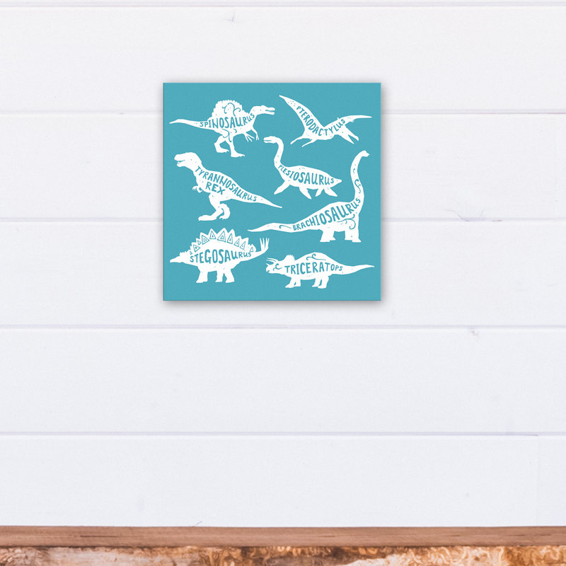 Art sur toile dino names Amapola, H 12 po x l 12 po x P 1,25 po, Bleu / blanc