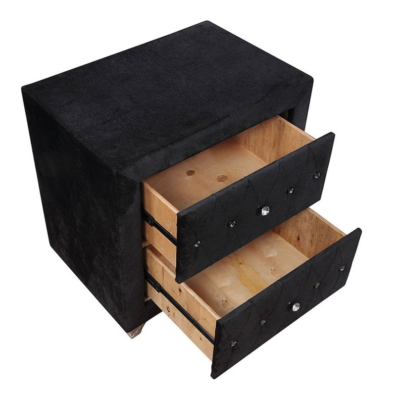 Mobilier de chambre à coucher 1 pièce Glam Style, Noir