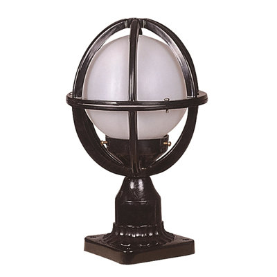 Tête de lanterne câblée noire à 1 lumière H 14 po Sibert