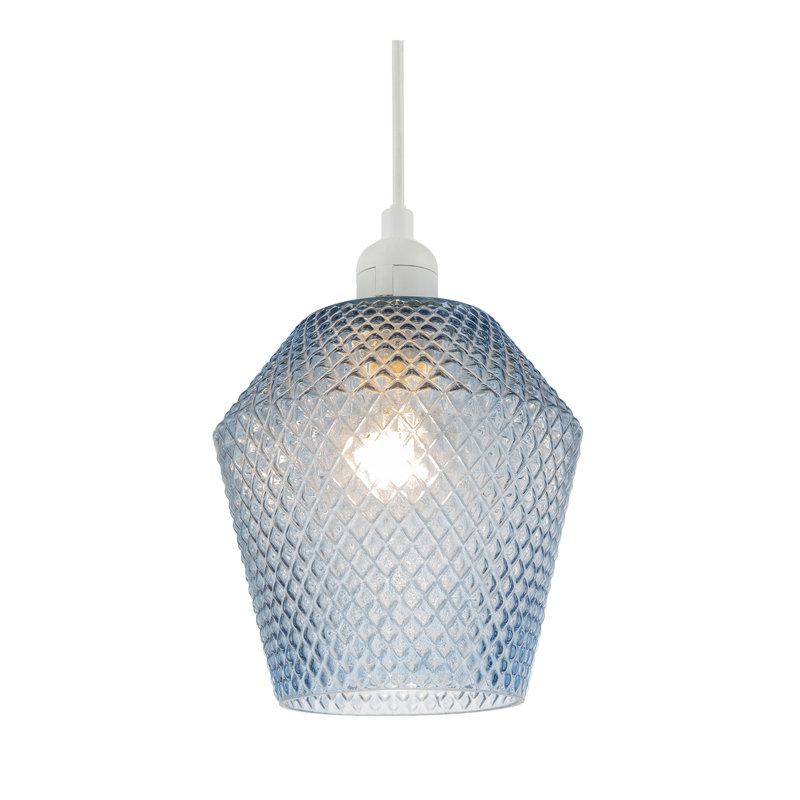 17cm H Glass Round Pendant Shade ( No Direct Attachment Method ), Blue