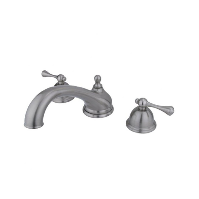 Double Handle Deck Mounted Roman Tub Faucet, Polished Chrome