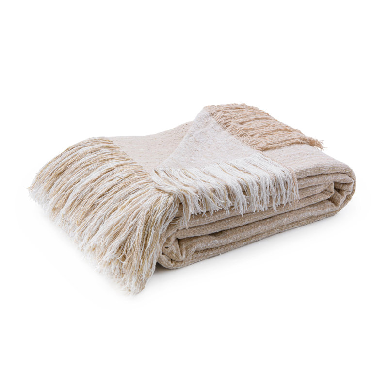 Beryl Cotton Fabric Blanket, 96" L x 108" W