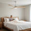 Ventilateur de plafond en bois massif de 52 pouces avec lumière, télécommande à 6 vitesses et moteur réversible silencieux-405156762-405156761