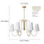 Lustre 6 lumières à intensité variable de style bougie avec hauteur réglable