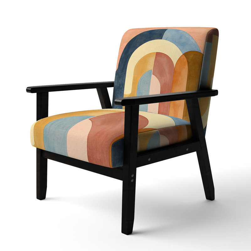 Chaise d'appoint Abstract Geometric, Black Square Arms