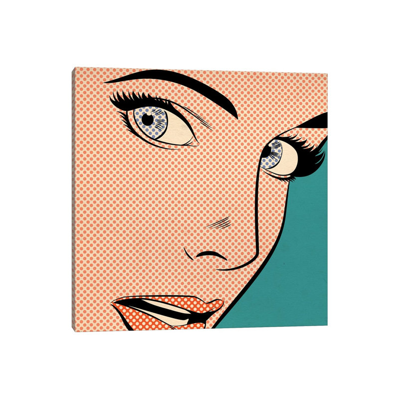 Popart Woman by Joseph McDermott - Print on Canvas, Wrapped Canvas, 66.04 cm H x 66.04 cm W x 1.91 cm D