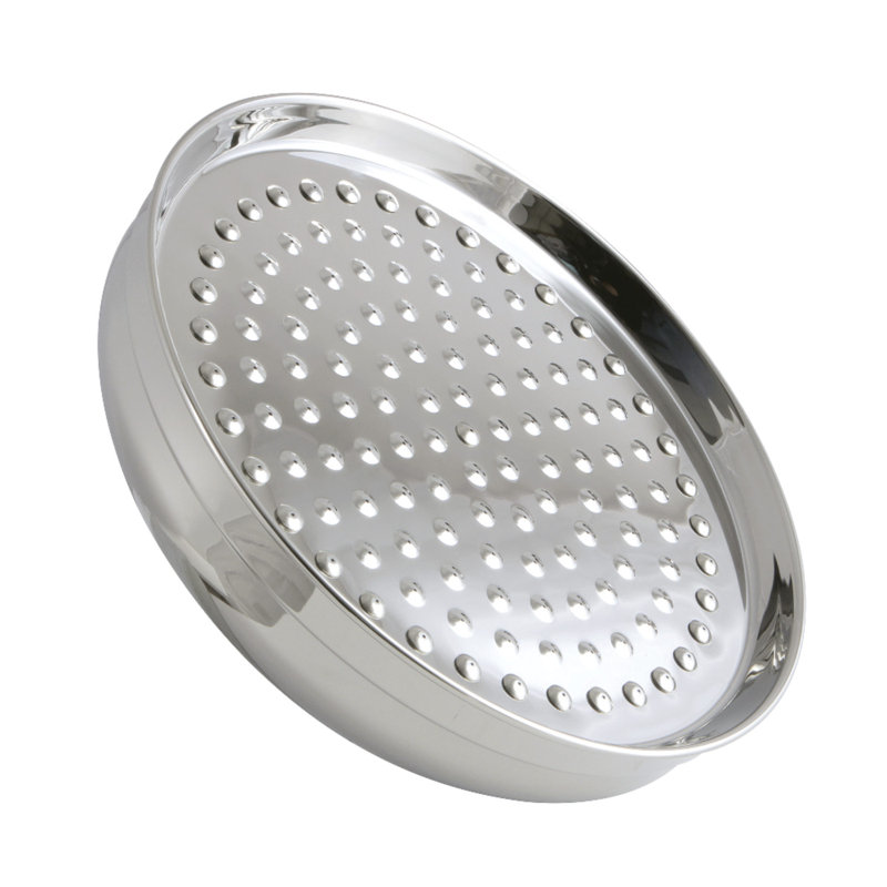 Pomme de douche ronde en laiton 10 pouces Kingston, Nickel poli