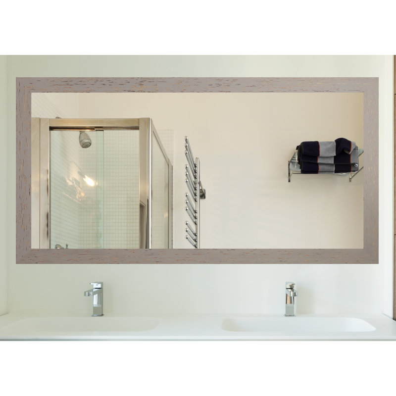 Miroir de salle de bain Hensel, Gris/rouge, 31 po x 61 po