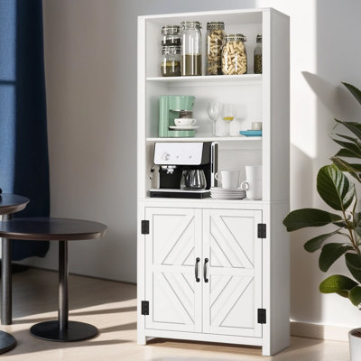 Ilus 71" H Modern Storage Bookcase Bookshelf Display with Cabinet & 5 Shelves for Home Decor