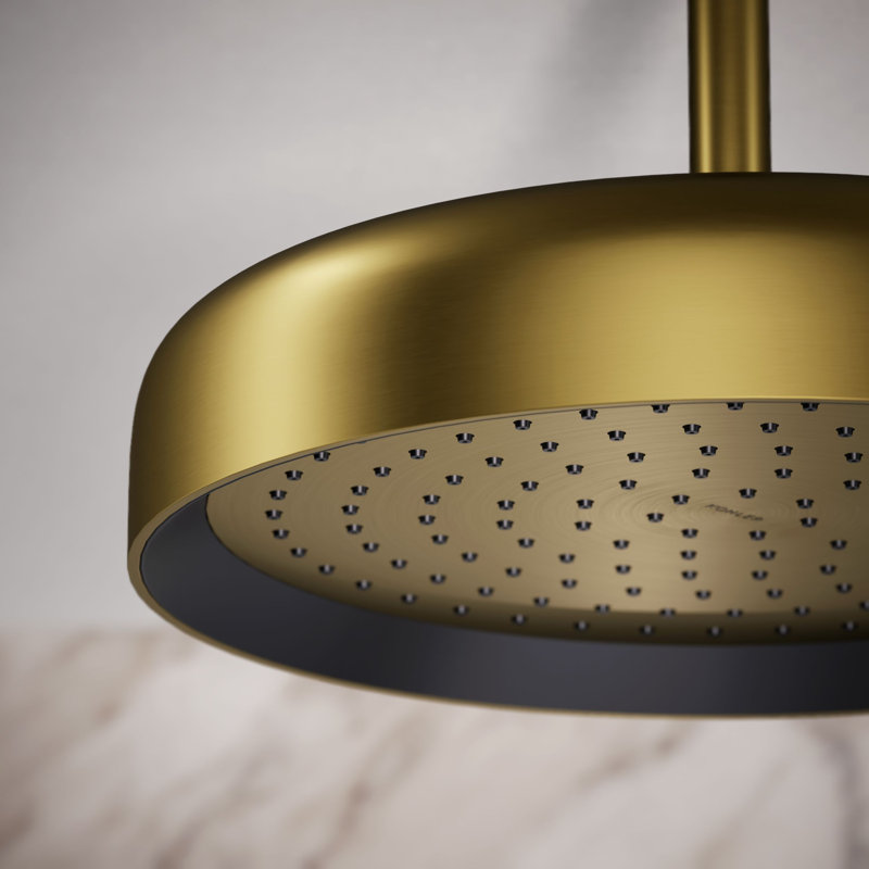 Statement 2.5 GPM Round 12 in. Rainhead with Katalyst Air-Induction Technology, Vibrant Brushed Moderne Brass, 2.5 GPM, Round