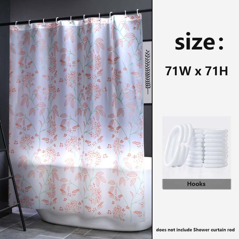 Rideau de douche imperméable PEVA, H 71 po x l 71 po