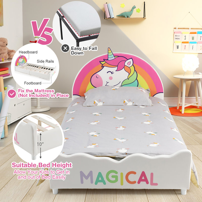 Lit plateforme pour enfants en tissu