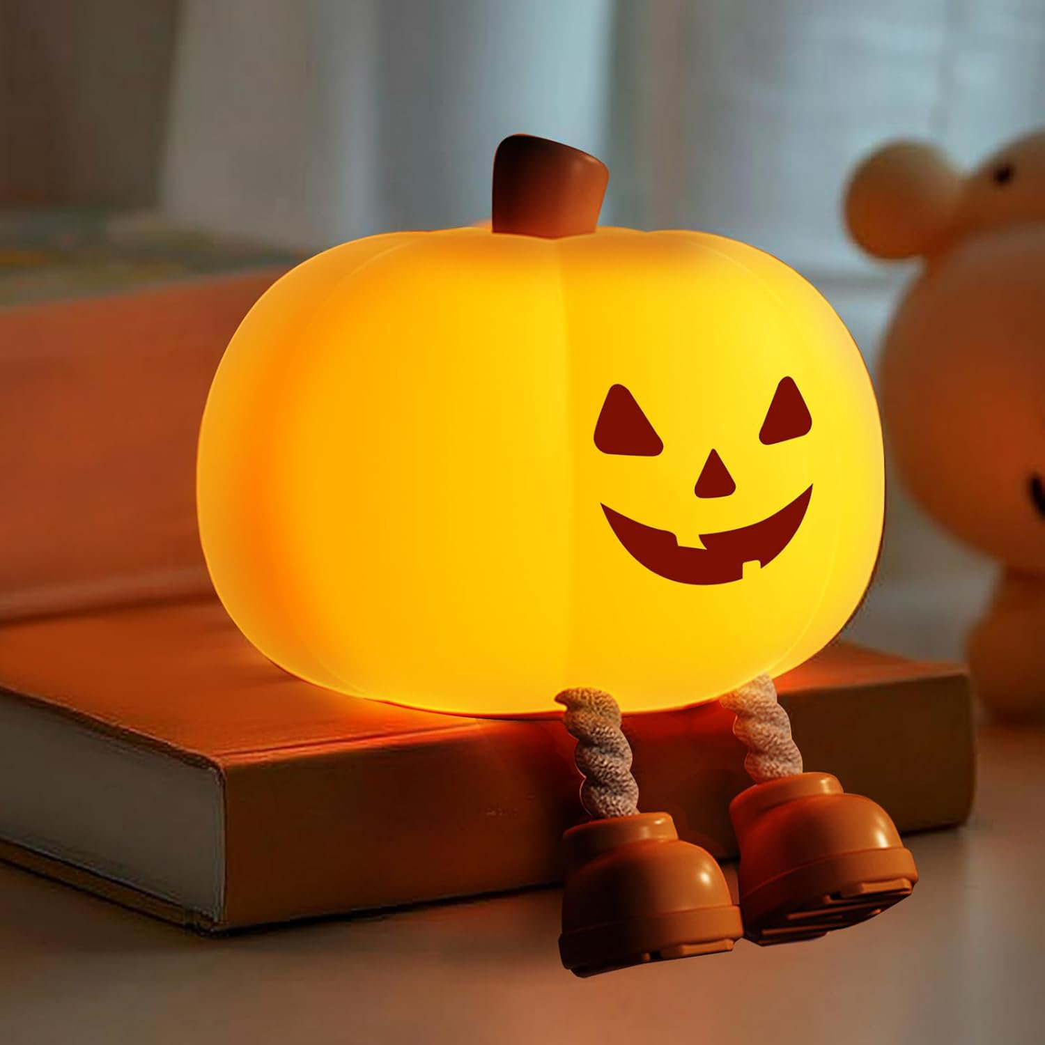 Lot 3 Figurines Bois Halloween – Décorations Mignonnes Fantôme Pour Table, Chambre, Fête D'Halloween