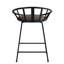 De 2 chaises de salle à manger à hauteur de comptoir - brun et noir, base traîneau, cuir synthétique confortable, chaise d'appoint à dossier ventilé (2 pièces), conception ergonomique en métal