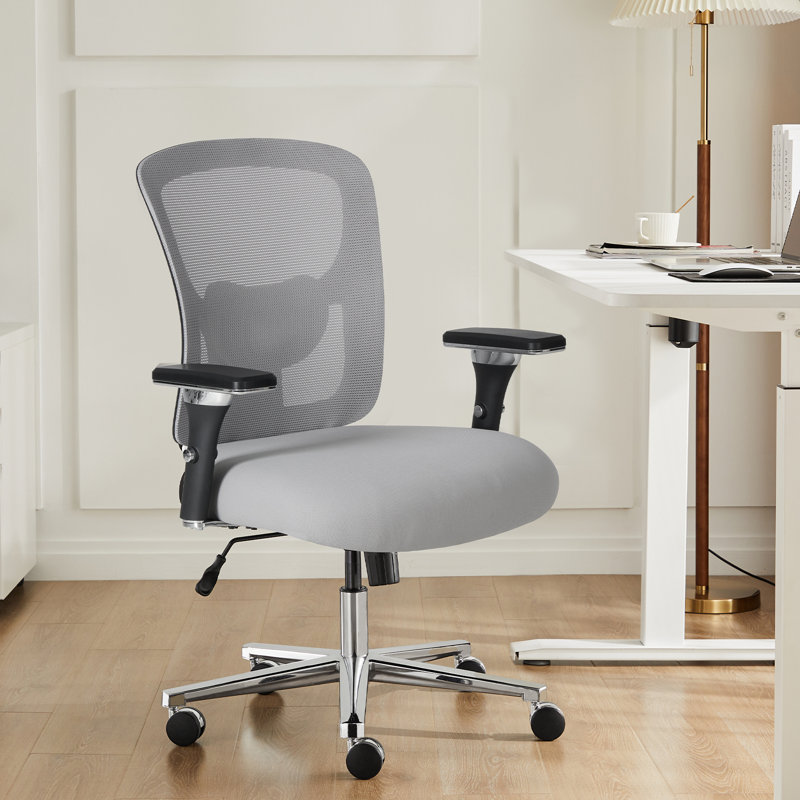 Fauteuil de bureau ergonomique en filet Lisabella de 26,7 po pour 500 lb avec support lombaire réglable, Gris