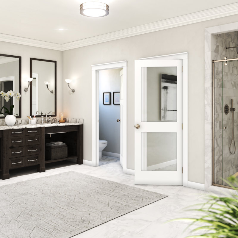28" x 80" Primed Pine 2-Lite Shaker Interior Door Slab