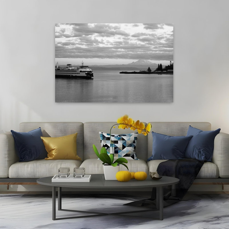 Ferry dans la mer, île de Bainbridge, Seattle, État de Washington, États-Unis, H 40 po x l 60 po