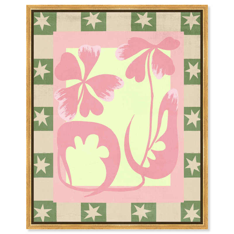 «Abstract Garden II Boho», impression sur toile par Notoriart, H 20 po x l 24 po, Cadre blanc