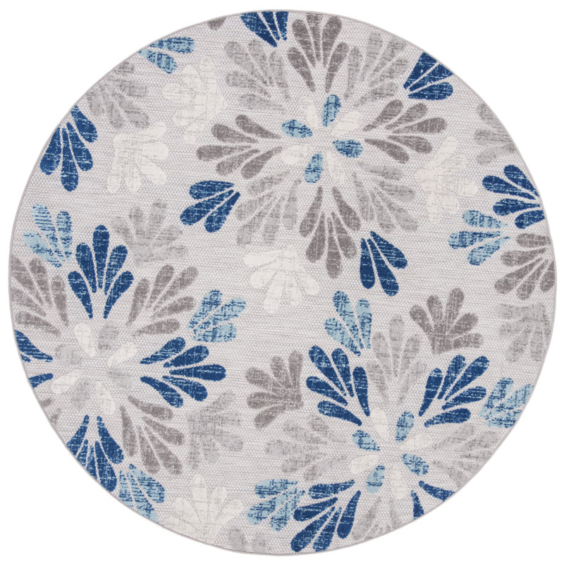 Kellems Performance Floral Indoor/Outdoor Area Rug, Round 6'7"