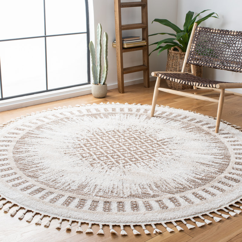Tapis à poils longs Welton, Rond 6 pi 7 po
