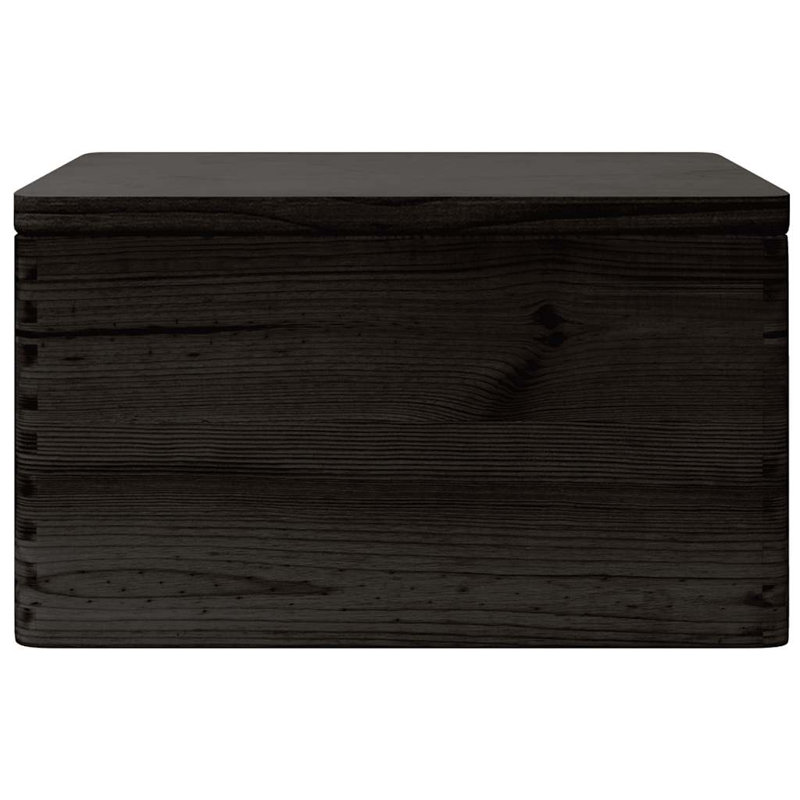 Lily Manor Solid Wood Decorative Basket, 23cm H x 40cm W x 30cm D, 5L, Black