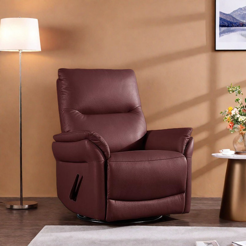 Canapé inclinable rotatif décontracté de qualité, Rouge foncé