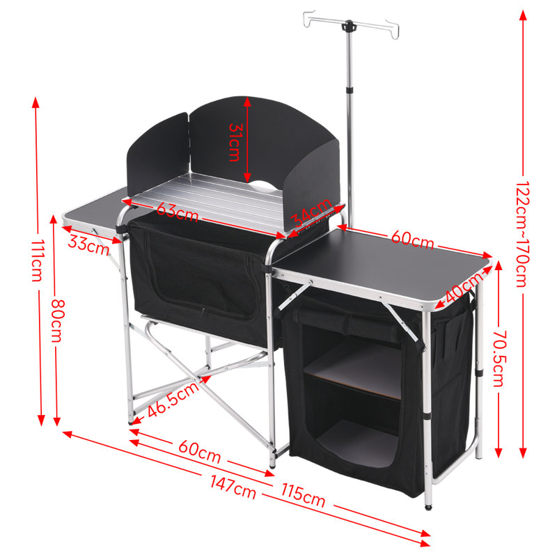 Rectangular Folding Outdoor Camping Table , 46cm cm W 146cm cm D