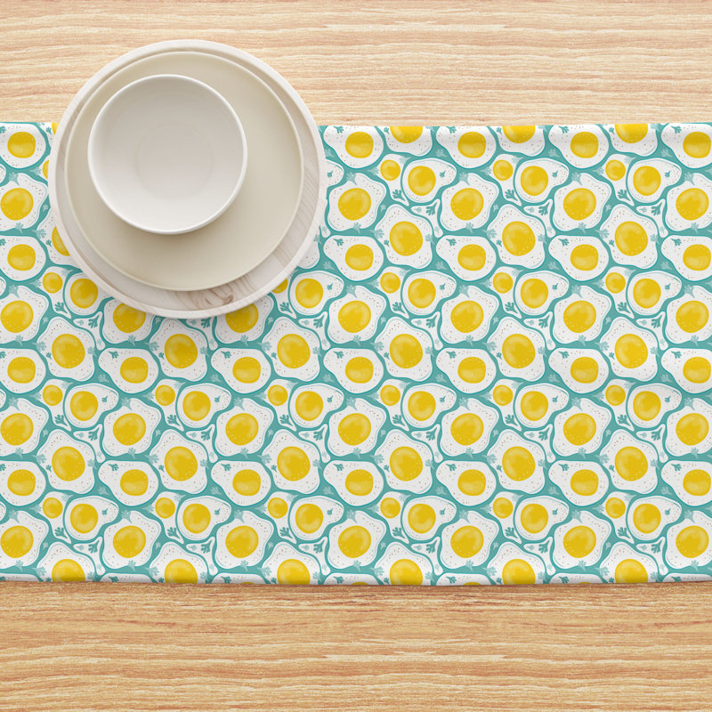 Rectangular Floral Cotton Twill Table Runner