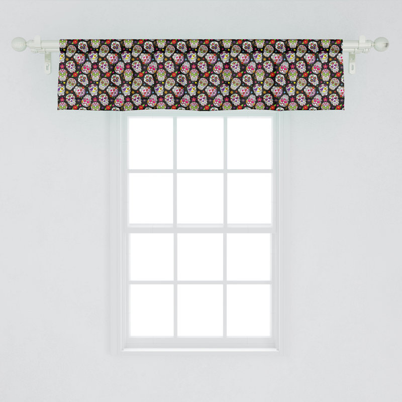 Multicolore cantonnière Ambesonne Sugar Skull, L 54 po x L 12 po