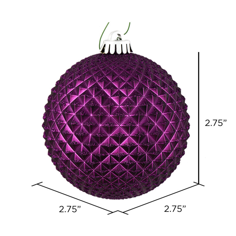 Ornement boule Durian Glitter, Prune