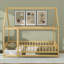 Lit double en bois pleine grandeur, lit maison avec structure de toit-1399137828-1399137825