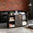 1 Pcs Black 2-drawer Wooden File Cabinet，43.59”×20.24”×6.19” Mobile Filing Cabinet With 4 Open Shelves, 5 Lockable Casters (quiet), Ideal For Home/office/school, Holds Printer/a4 Files, Waterproof & Scratch-resistant