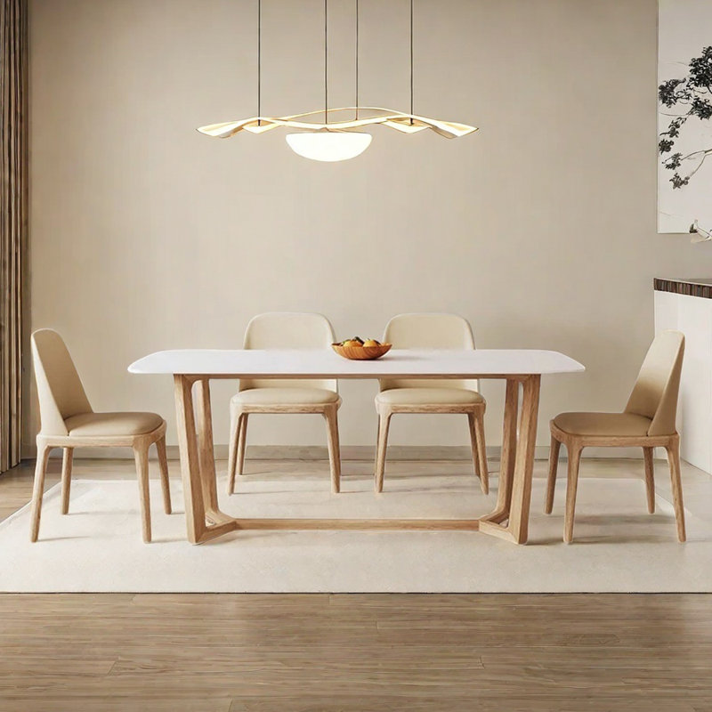 Ensemble de table de salle à manger rectangulaire de style nordique, H 29,5 po x L 70,9 po x l 35,4 po