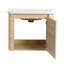 Meuble-lavabo mural 60 po avec lavabo en céramique blanche, tablettes de rangement et portes à fermeture en douceur, fabrication en contreplaqué, finition chêne blanc américain