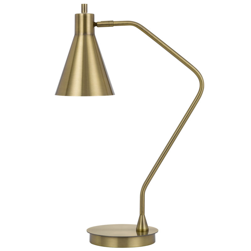 Lampe de table Capstone Task - 61 cm (24 po) de hauteur, en laiton antique, avec abat-jour pivotant et base lestée, culot E26, DEL 12 W, interrupteur marche/arrêt