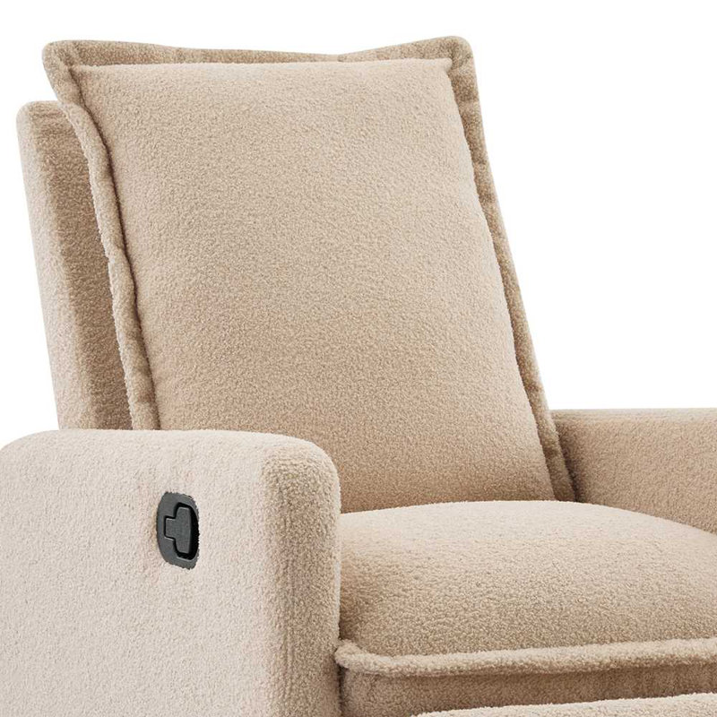 Glider Rocker Recliner, Rocking Chair Nursery, Oatmeal Boucle