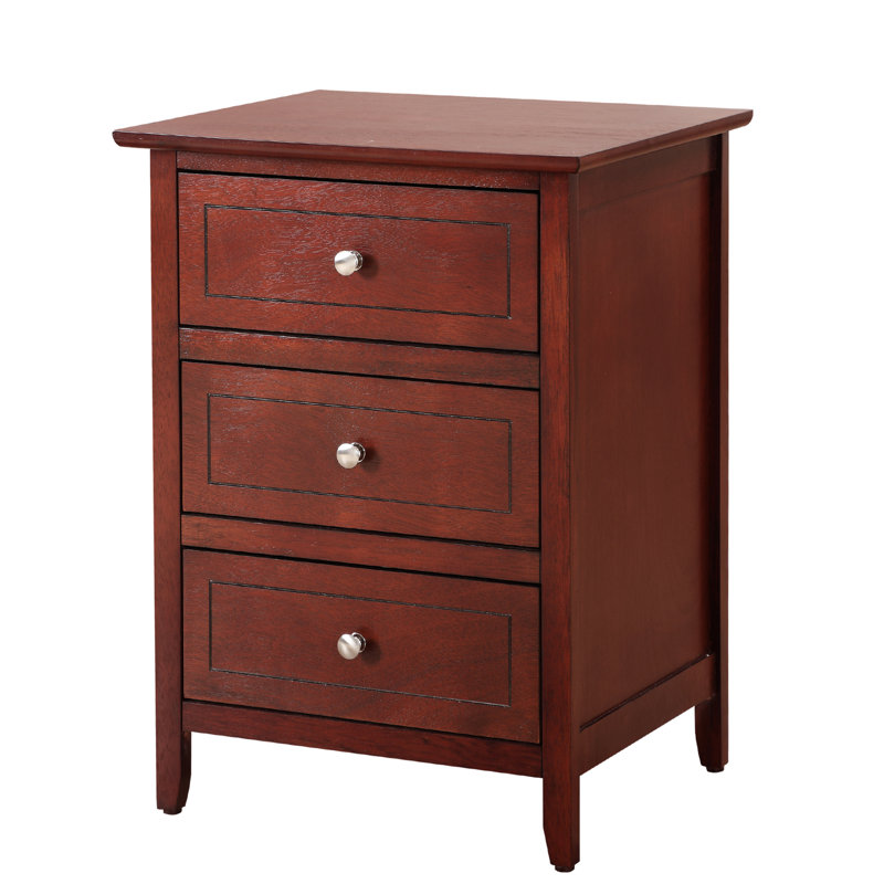 Transitional Cherry Nightstand For Bedrooms, Cherry